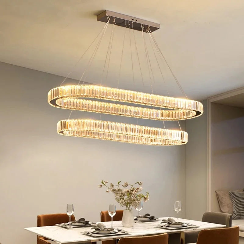 GreeLustr Luxury LED Pendant Light Crystal Chandelier