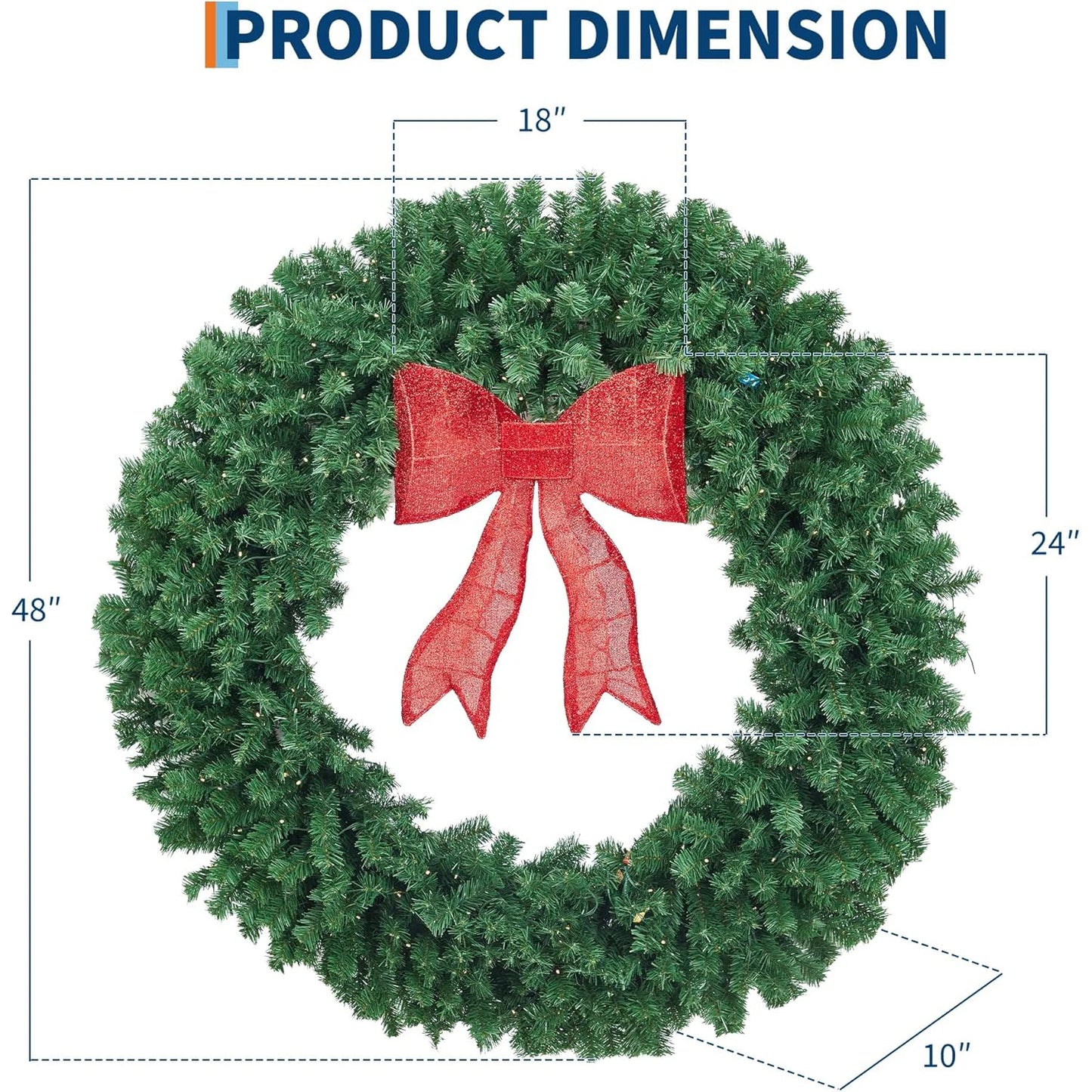 Guangdong Artificial Christmas Wreath With Bow Pre Lit LED