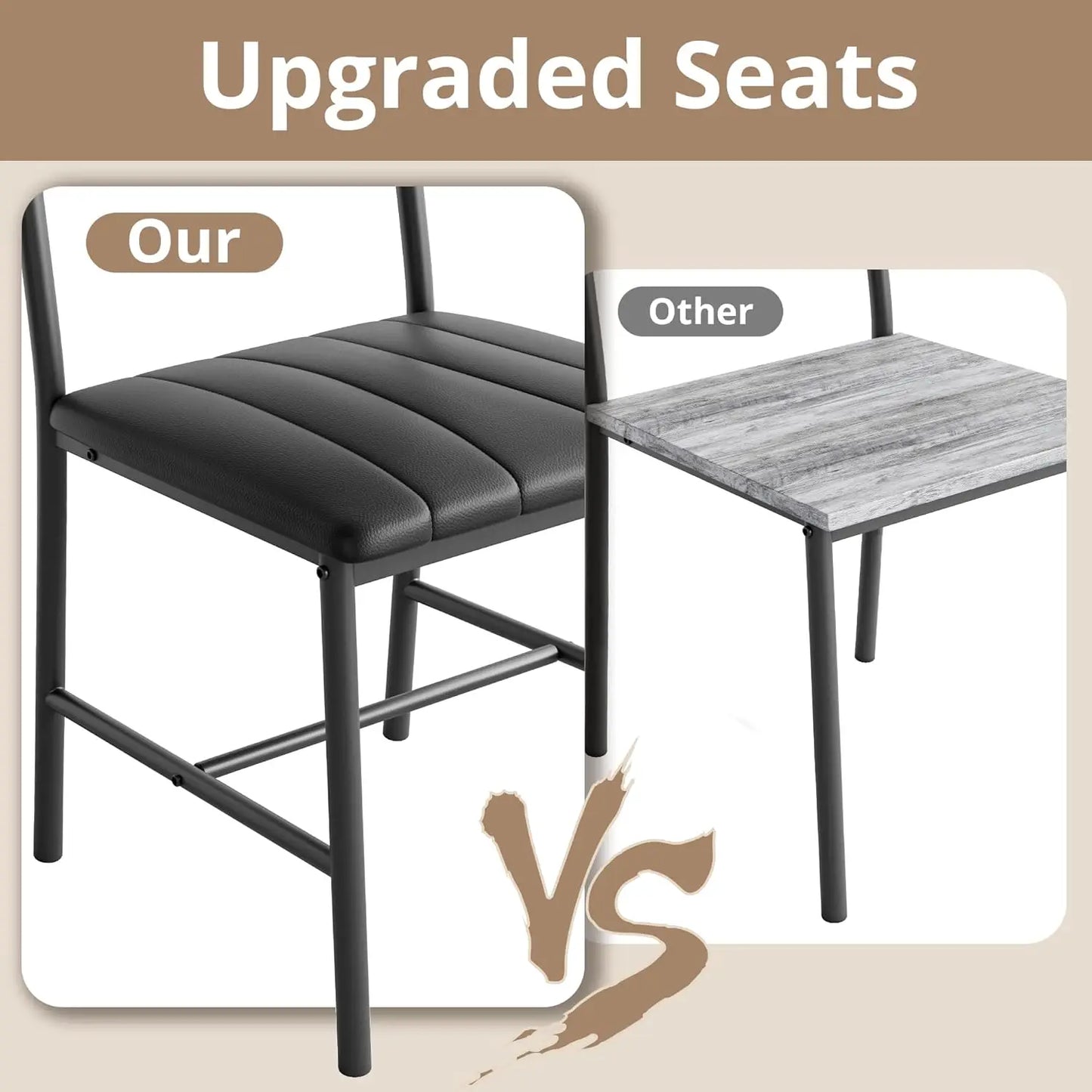 IRONCK Dining Table Set For 4 Small Space Bench And Chairs