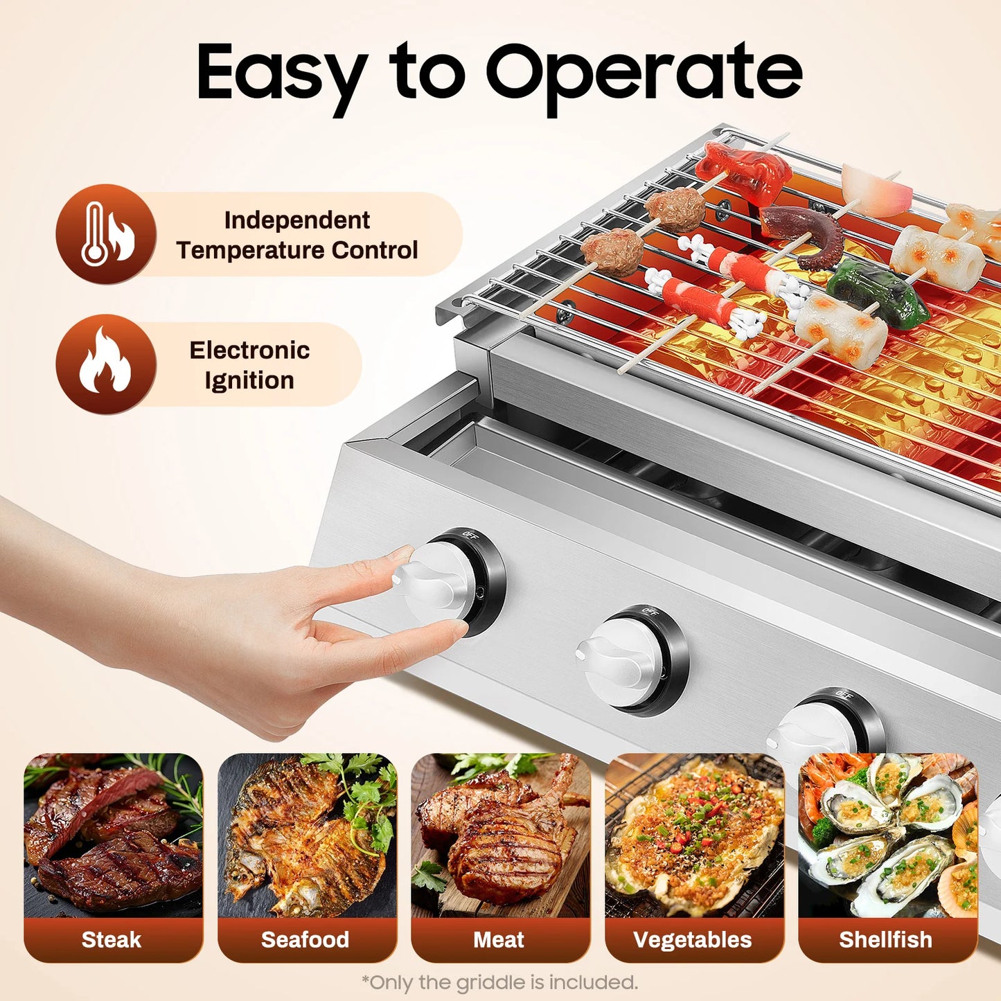 Stainless Steel Gas Grill Roaster 4 Burner BBQ For Camping