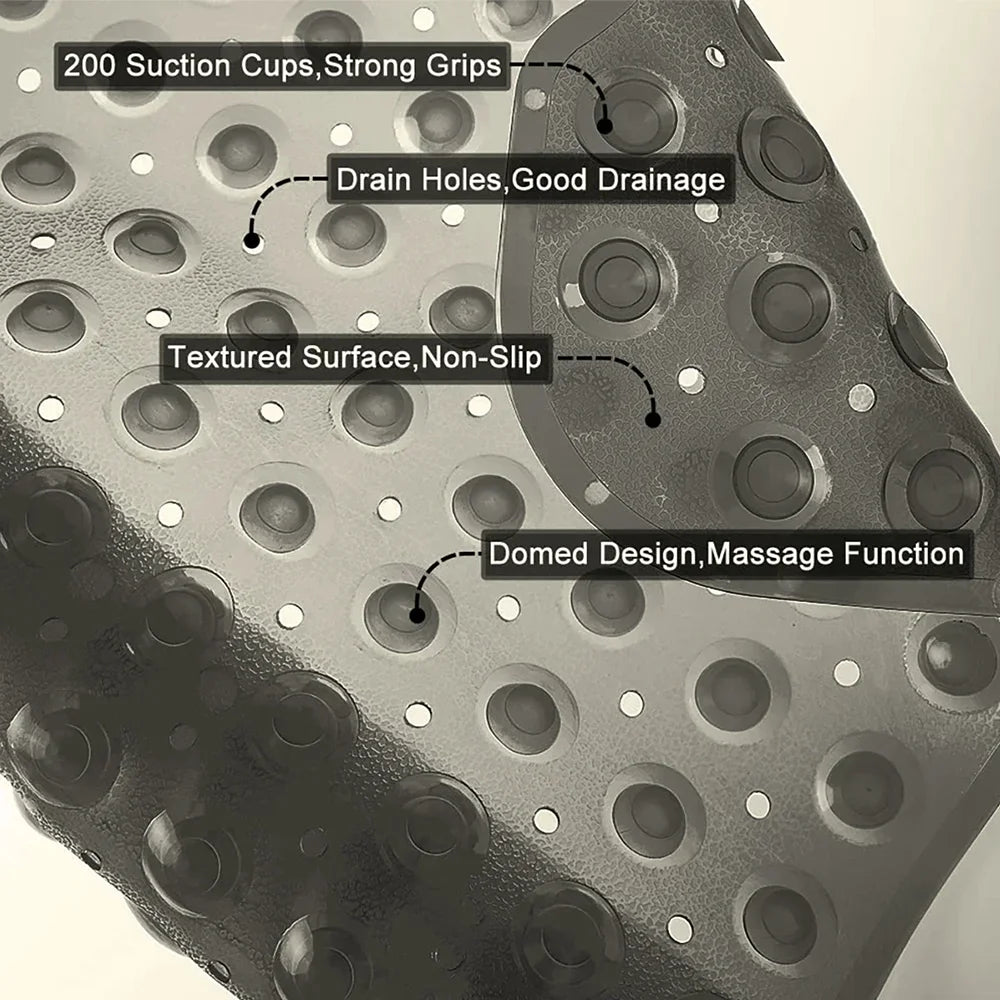 Hubei Bath Non Slip Mat With Drain Holes And Suction Cups