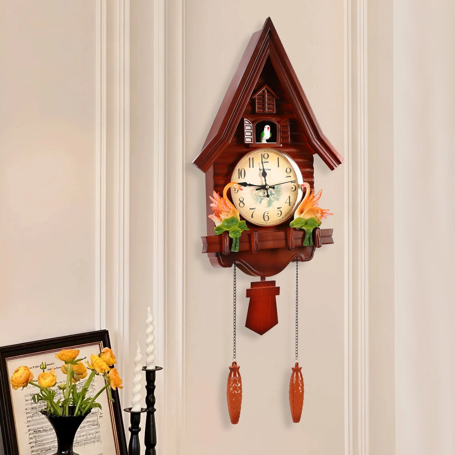 Feature Modern Wall Clock Living Room Plastic Silent