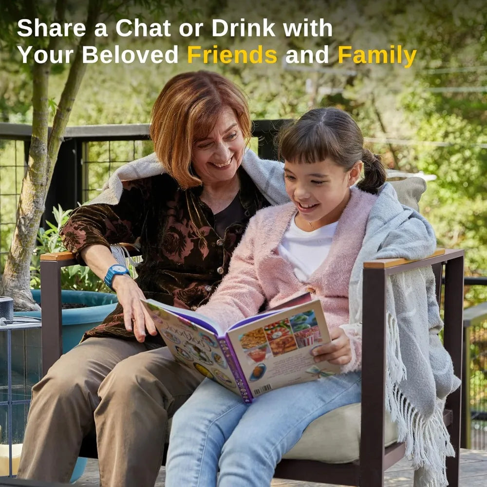 Patio Furniture Set With Sofa And Tempered Glass Table