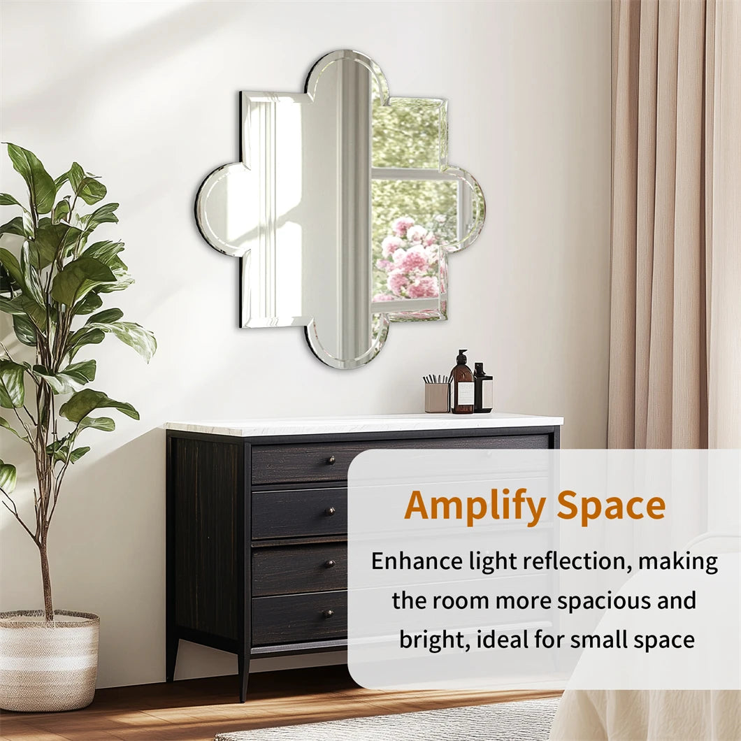 BORWARTH Frameless Wall Mirror Beveled Edge for Vanity