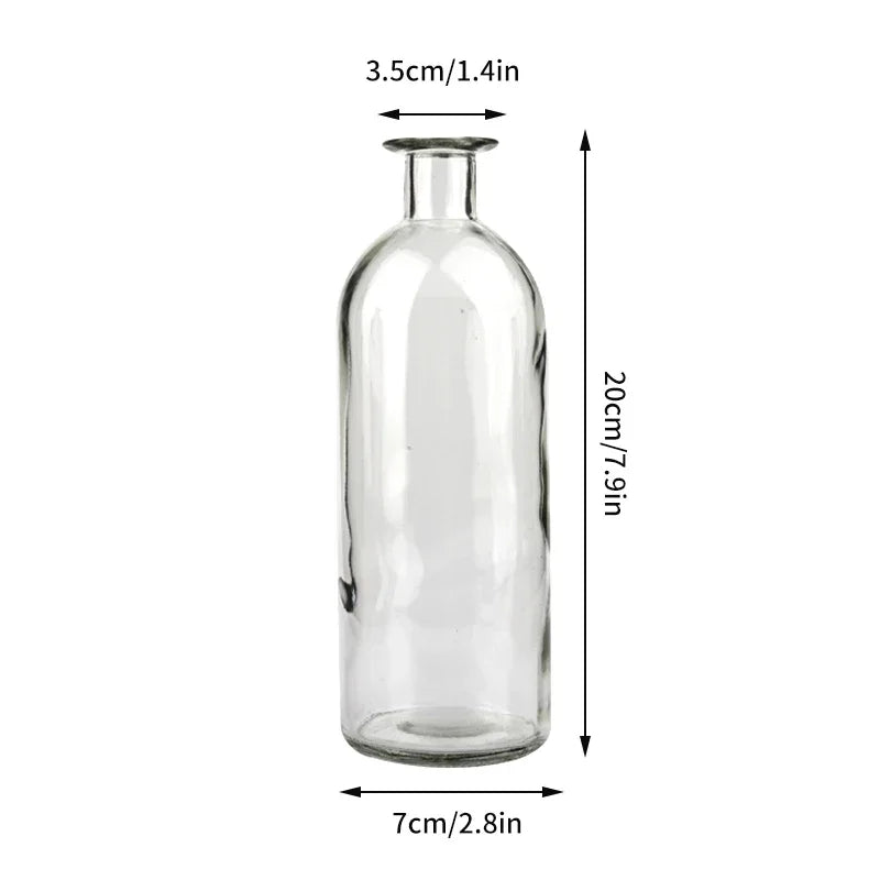Function Retro Glass Flower Vase Hydroponic Bottle Decor