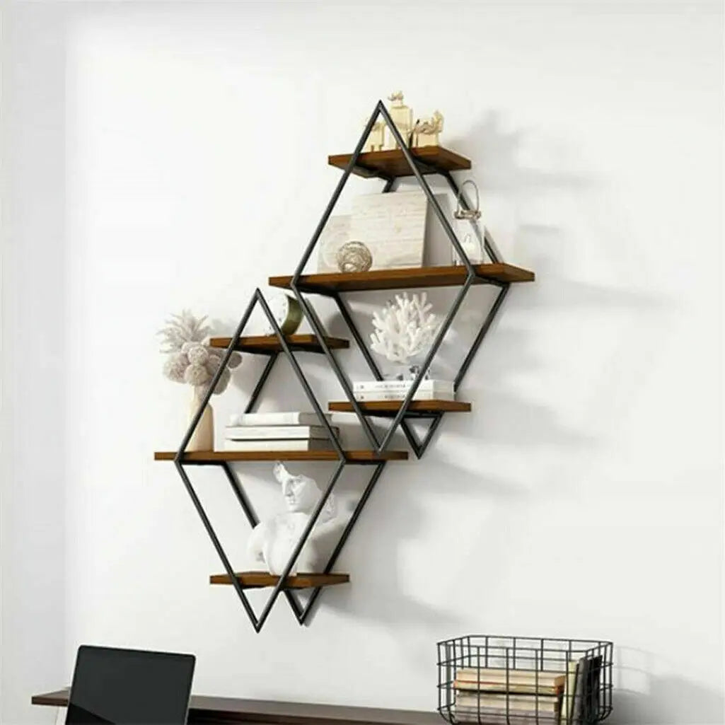 Wooden Wall Mounted Floating Shelves Kitchen Display Rack