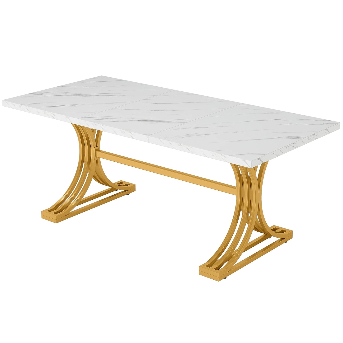 Tribesigns Modern Dining Table With Faux Marble Top
