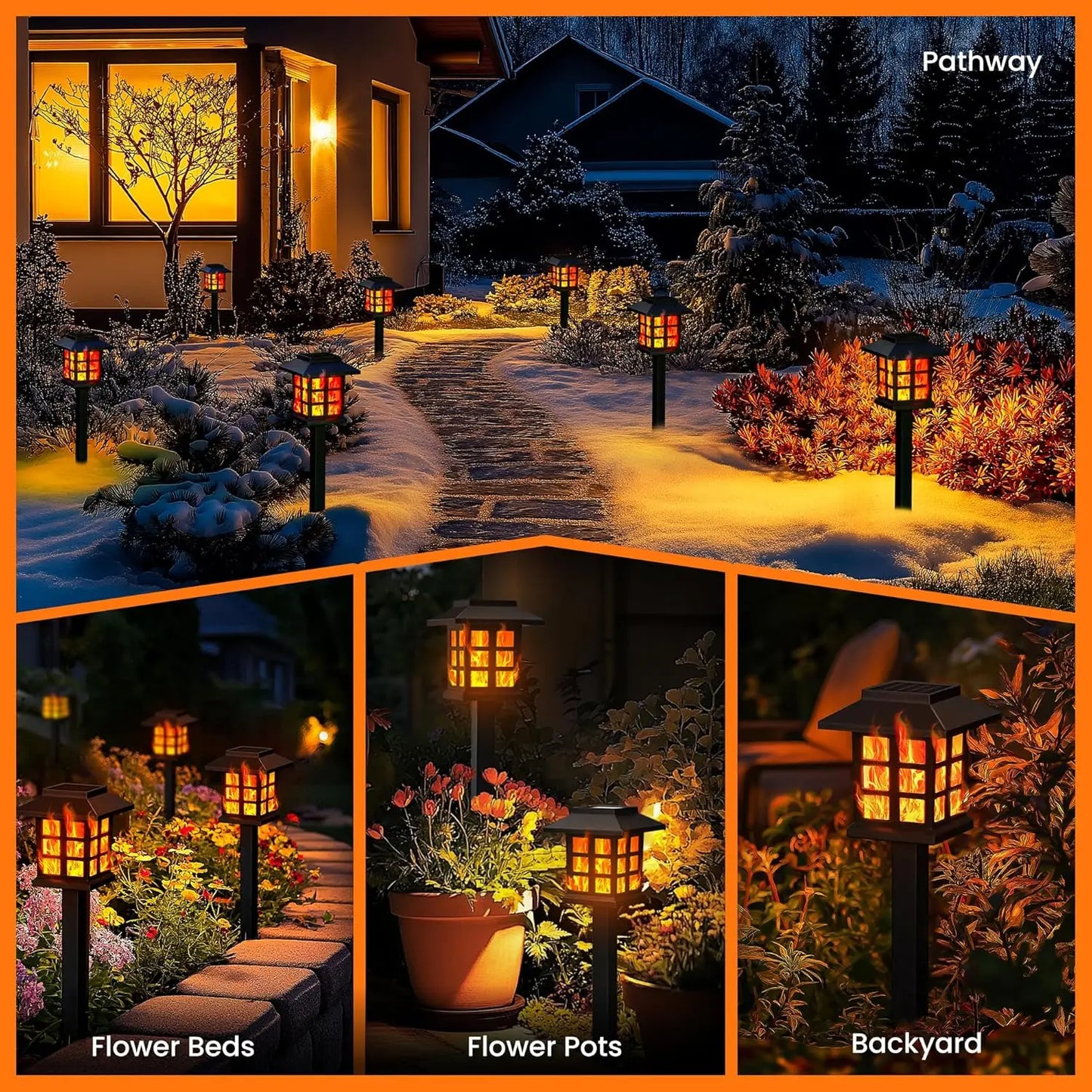 SZRSTHHign Outdoor Solar Torch Lights Flickering Flames