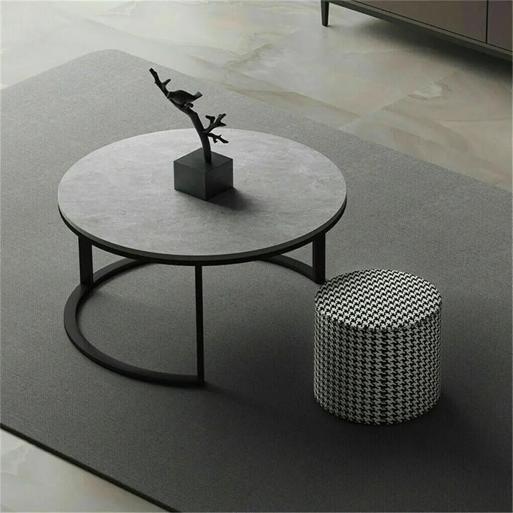 LUVODI Round Nesting Coffee Tables Set of 2 Sintered Stone
