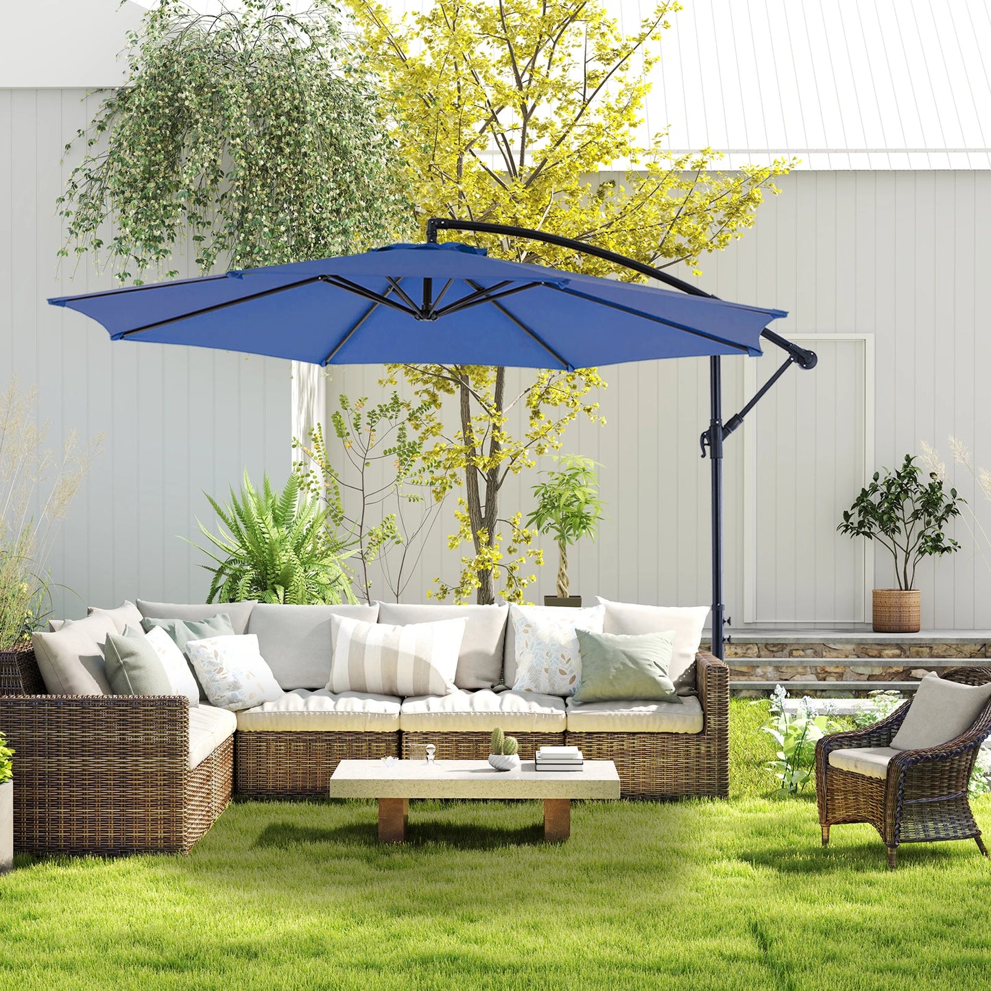 JHK Outdoor Patio Cantilever Umbrella UV Protection Tilt