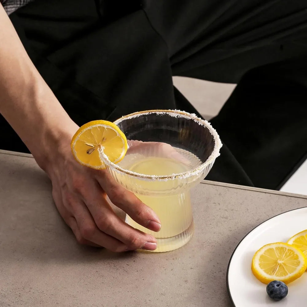 Stemless Margarita Glasses Set Of 4 Hand Blown Glassware