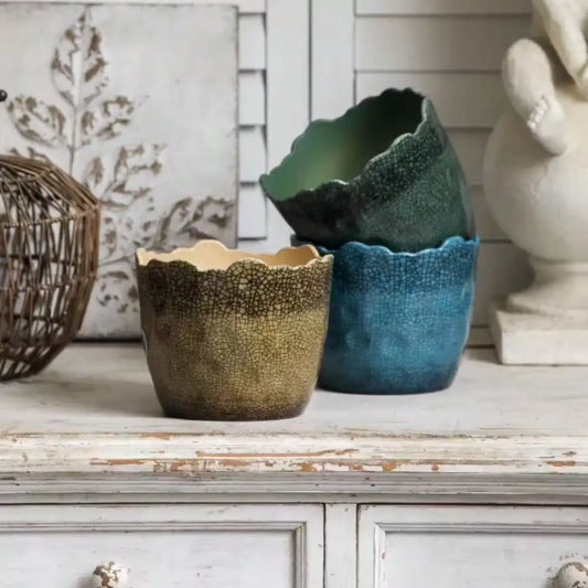 Hign-concerned Modern Glazed Polystone Planter Indoor