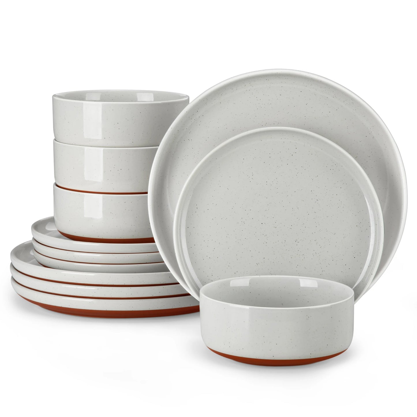 Malacasa Tara Stoneware Dinnerware Set Plates Bowls