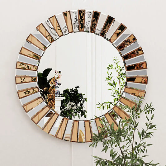 Borwarth Round Wall Mirror Decor Accent For Hallway Bathroom