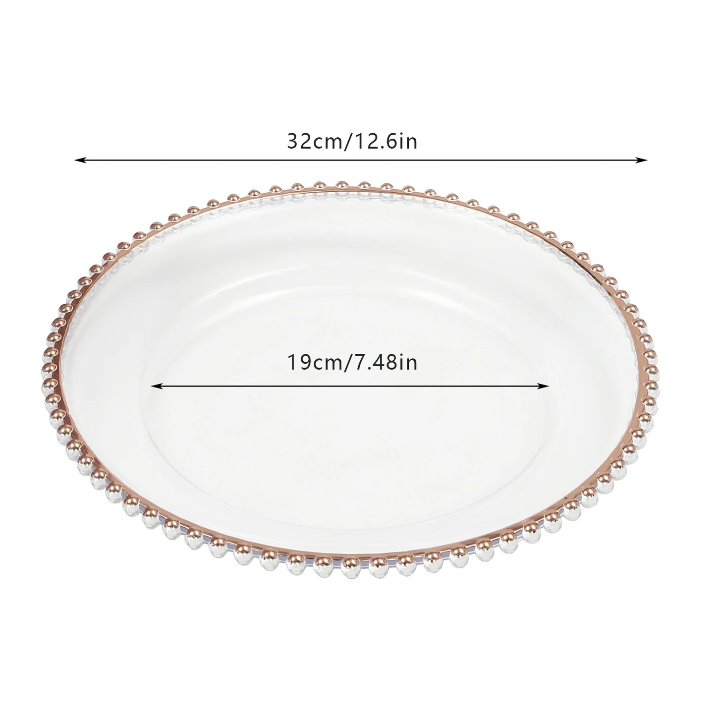 Hignconcerned Beaded Round Charger Plates for Weddings
