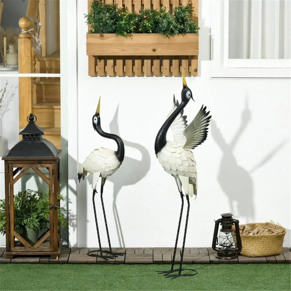 Hign-concerned Garden Heron Statues Set For Outdoors