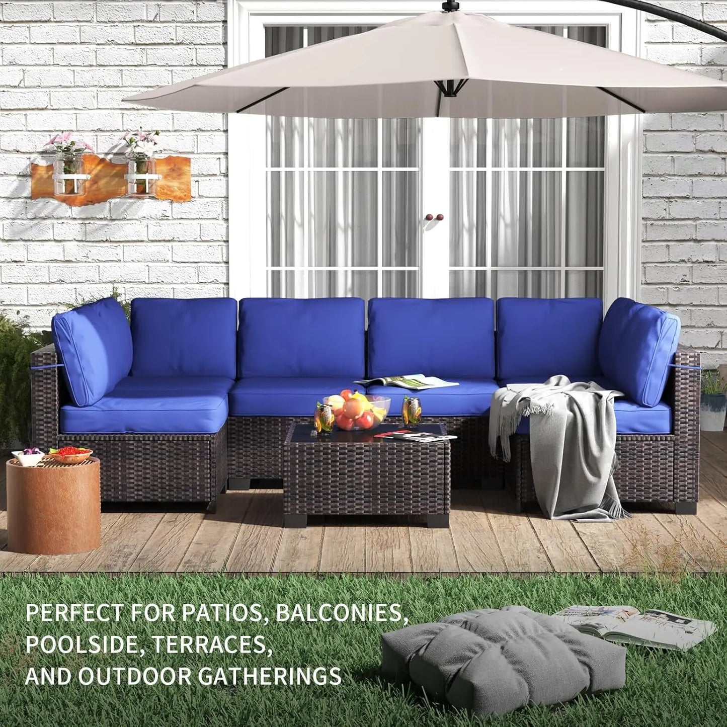 HobbyLane 7 Piece Modular Outdoor Furniture Set
