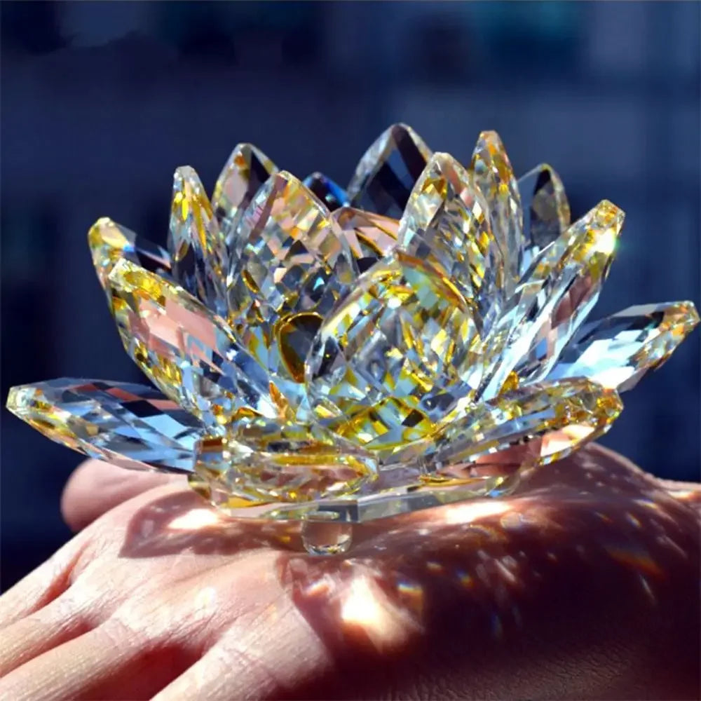 Crystal Lotus Flower Figurine For Home Decor And Gifts