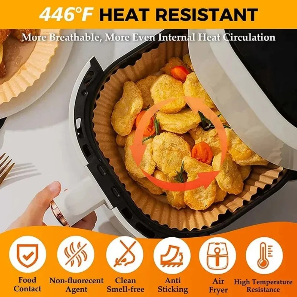 Air Fryer Paper Disposable Square Round Pastry Molds Nonstick Pads