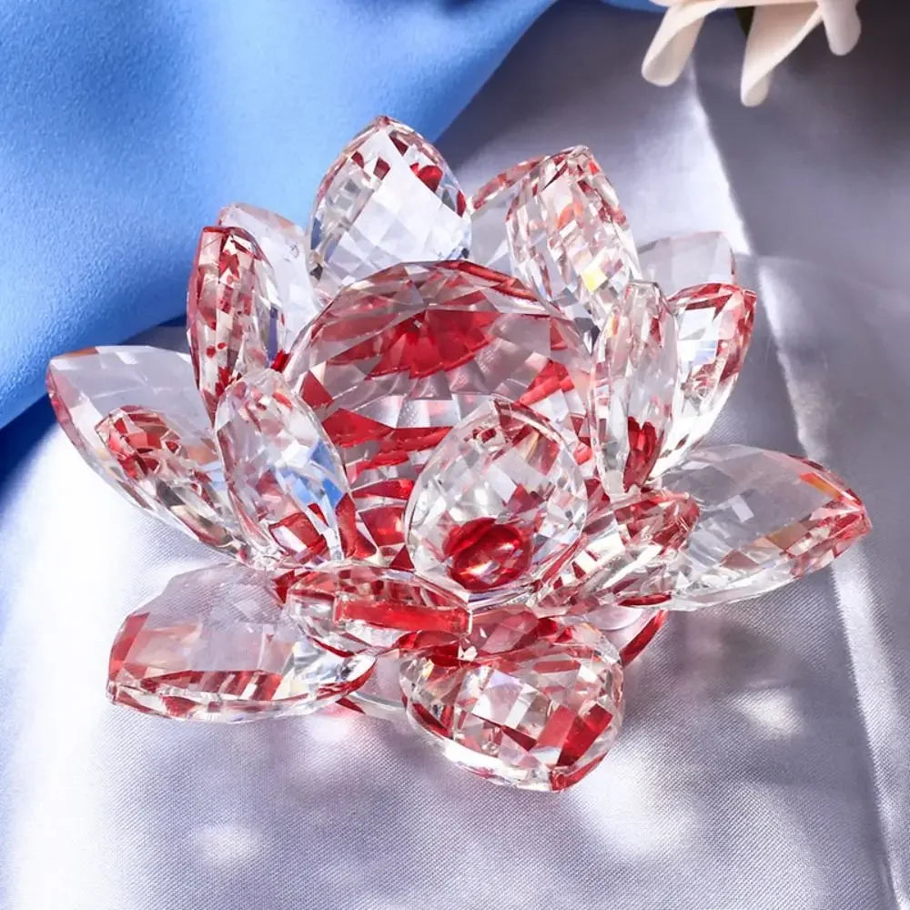 Crystal Lotus Flower Figurine For Home Decor And Gifts