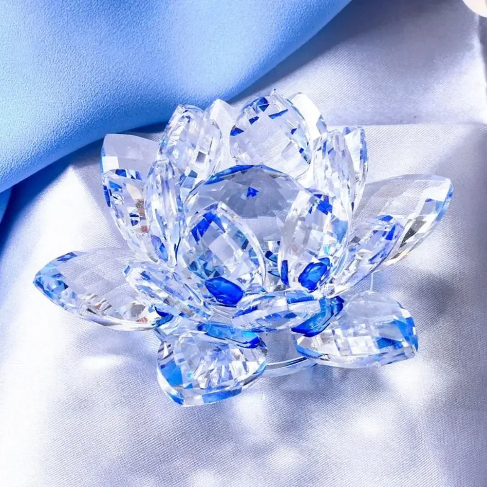Crystal Lotus Flower Figurine For Home Decor And Gifts