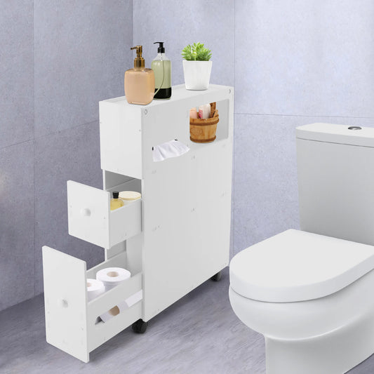 Hign-concerned Narrow Bathroom Cabinet With Drawers