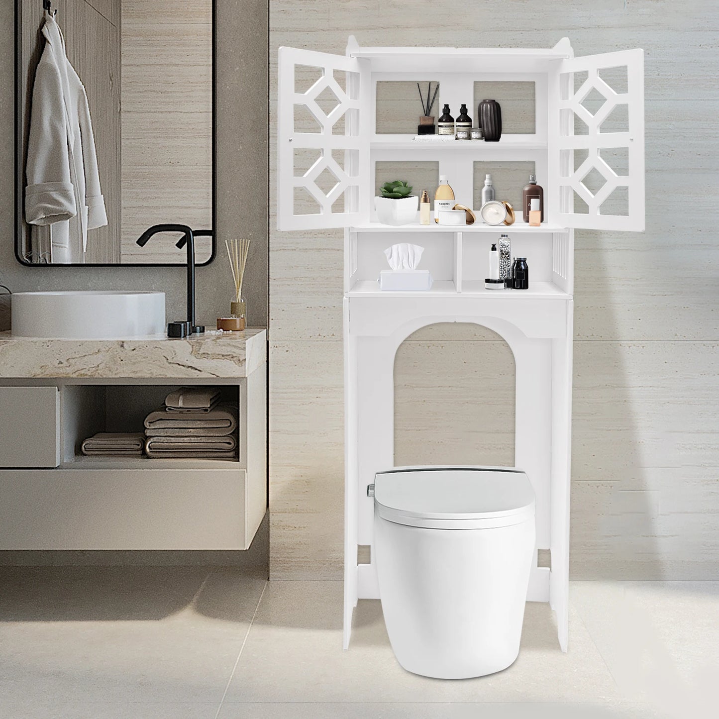Hign-concerned Four Tier Bathroom Organizer Over Toilet