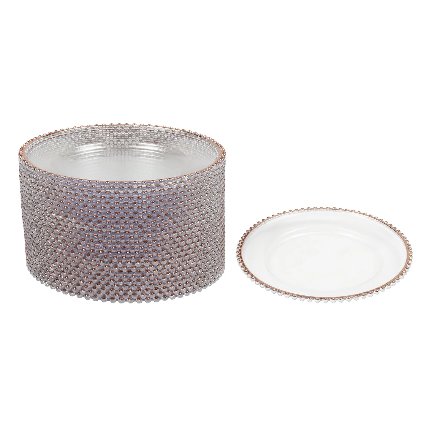 Hignconcerned Beaded Round Charger Plates for Weddings