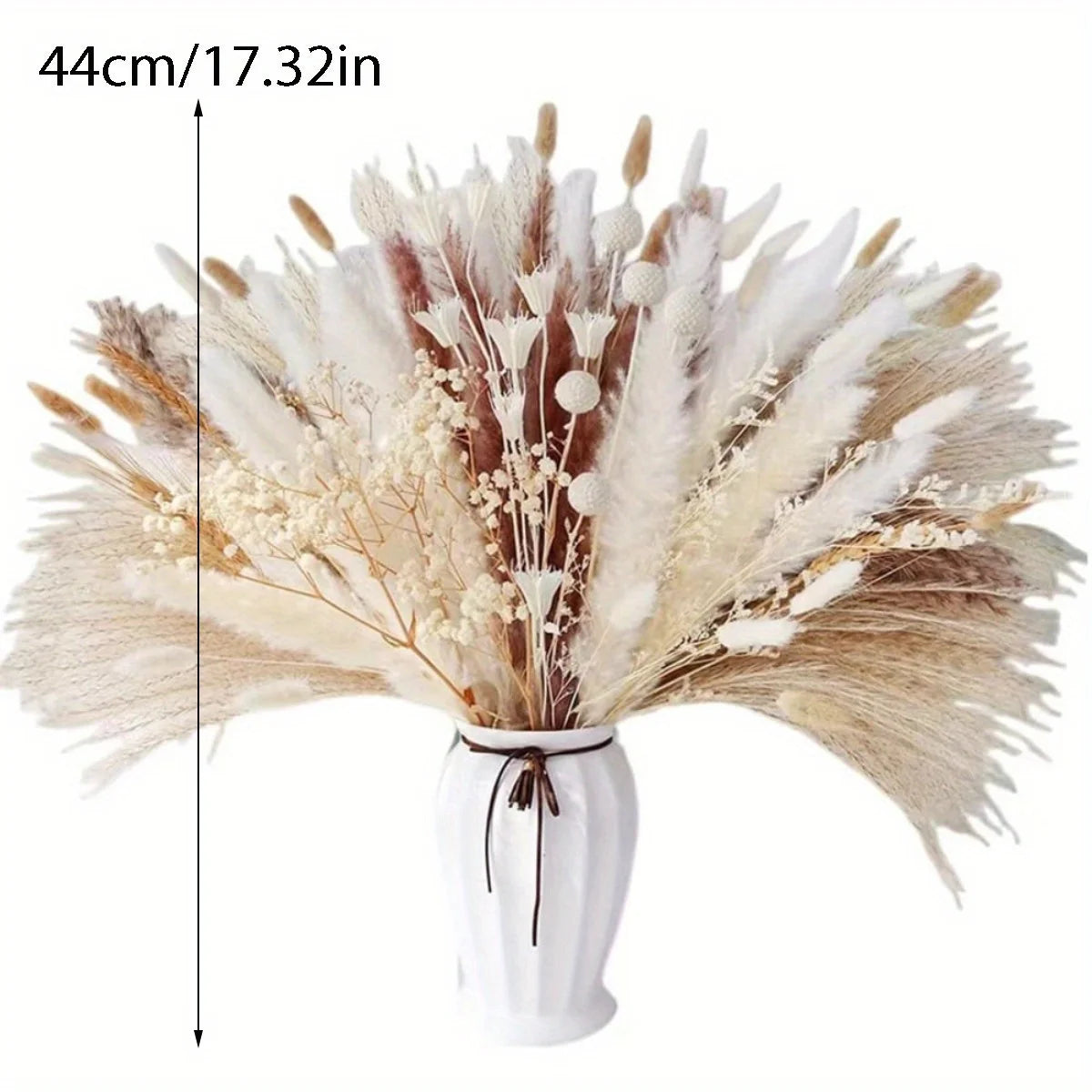 Dried Pampas Grass Bouquet With Bunny Tails Boho Decor