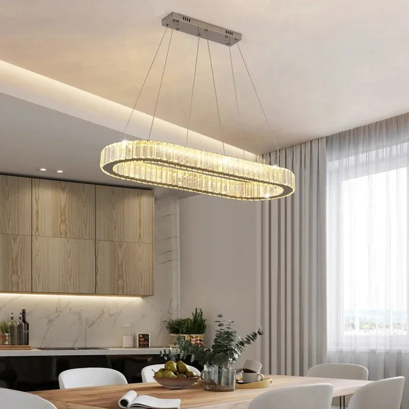GreeLustr Luxury LED Pendant Light Crystal Chandelier