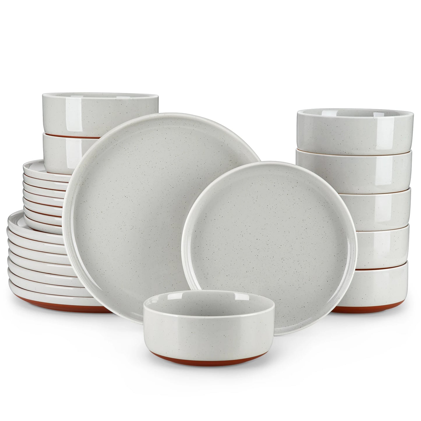 Malacasa Tara Stoneware Dinnerware Set Plates Bowls