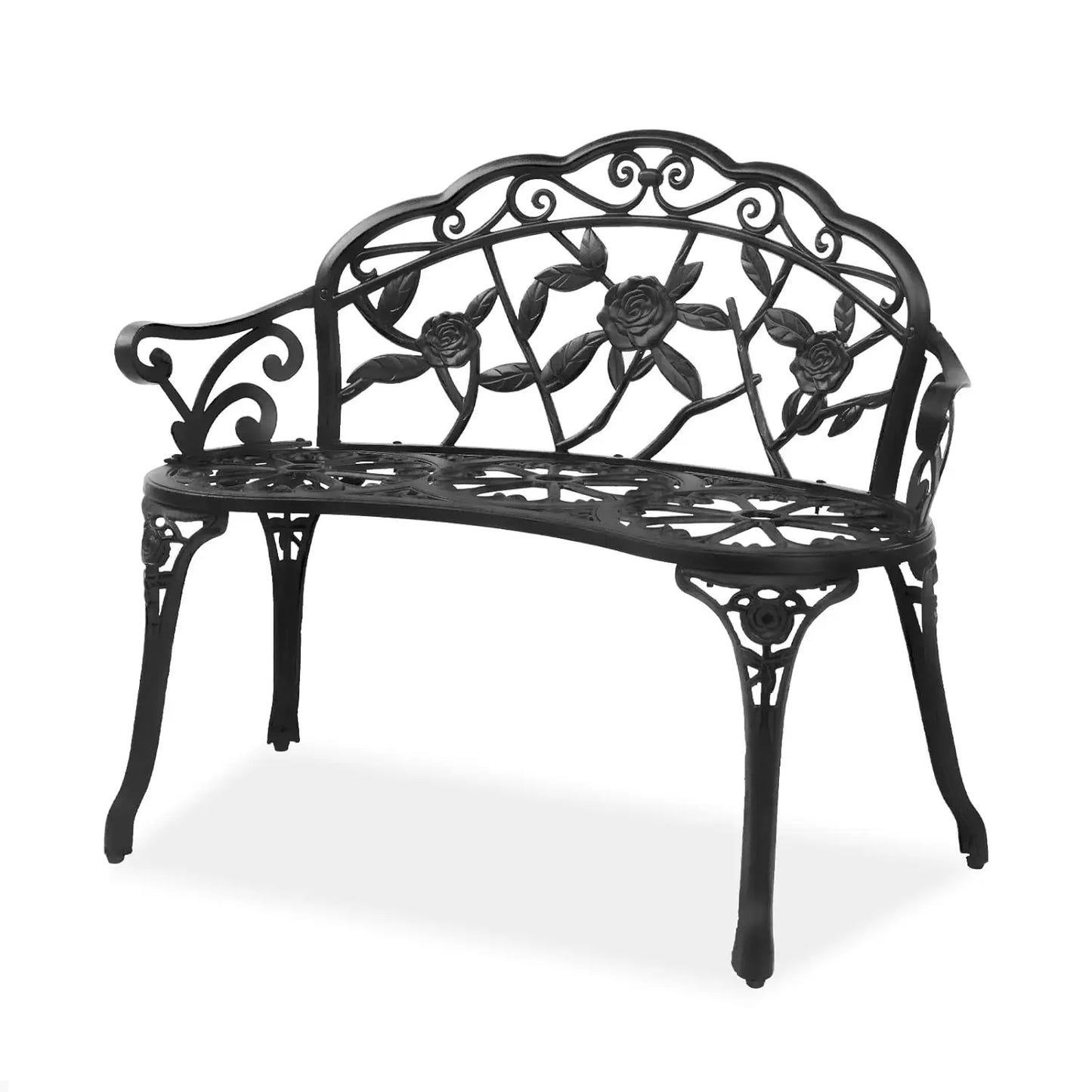 Antique Style Garden Rose Bench Cast Iron With Aluminum Frame