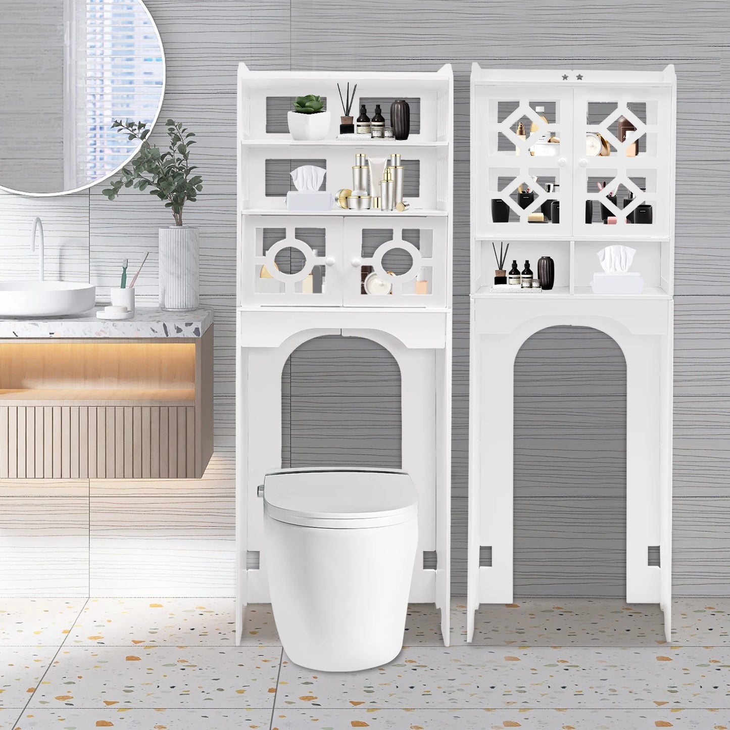 Hign-concerned Four Tier Bathroom Organizer Over Toilet