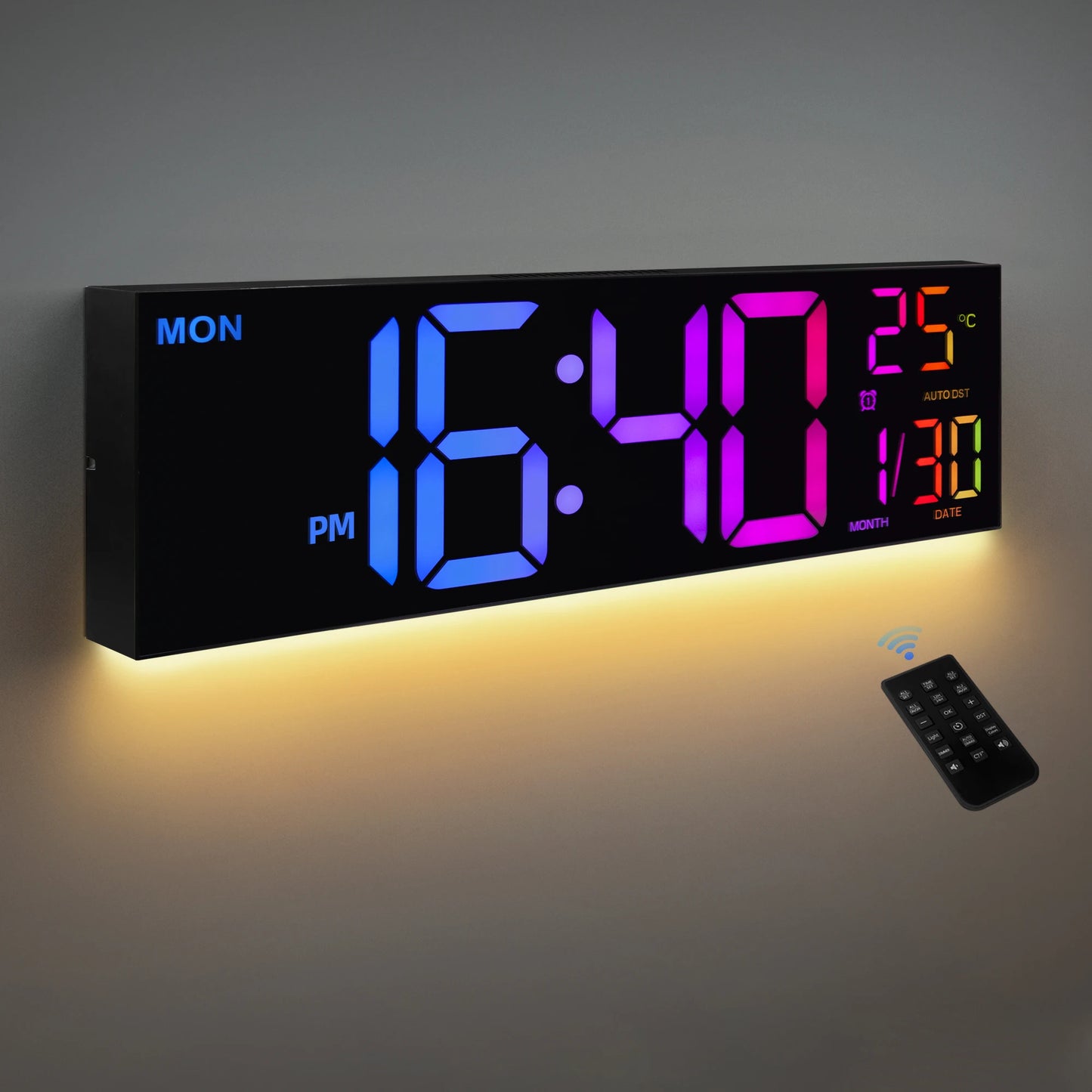 Hign-concerned LED Wall Clock With Remote And Alarm