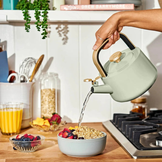 Induction Compatible Ceramic Tea Kettle With Whistle Spout