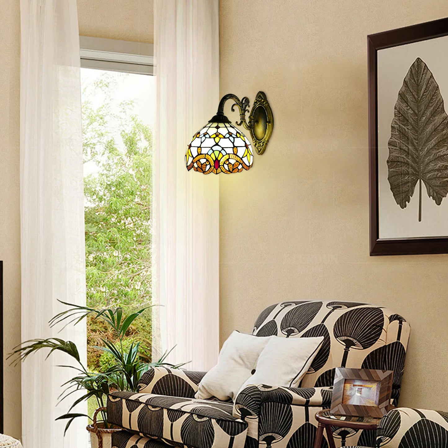 Tiffany Vintage Dome Wall Lamp For Living Room Decor