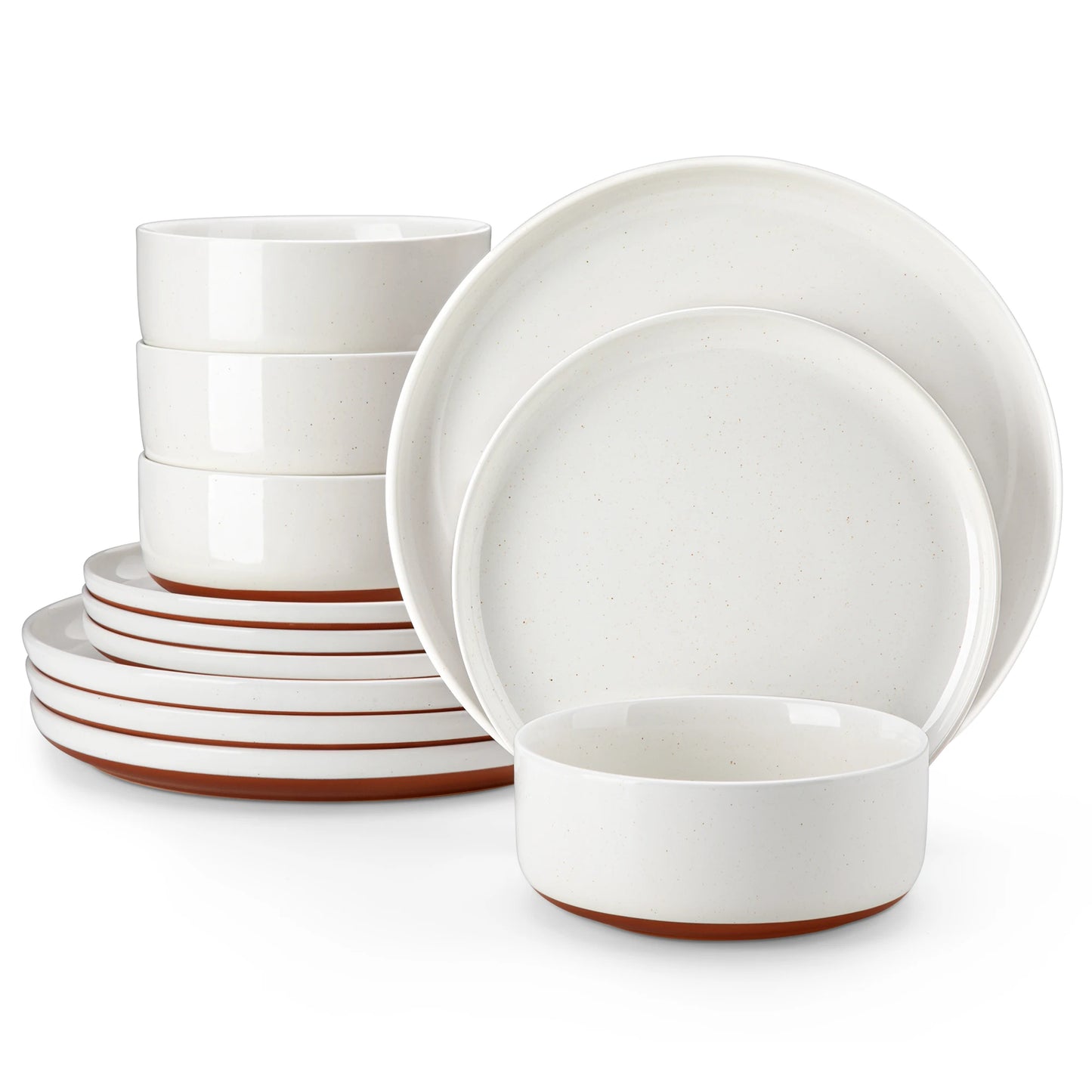 Malacasa Tara Stoneware Dinnerware Set Plates Bowls