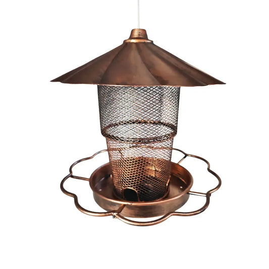 Feature Copper Bird Feeder With Lid Heavy Duty Design