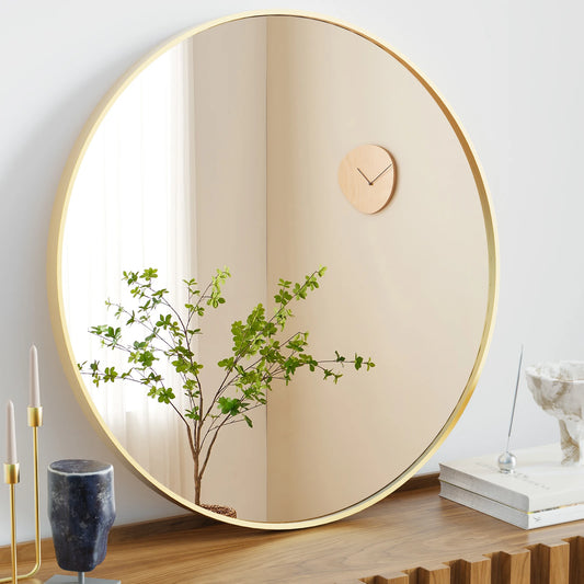 JHK Round Vanity Mirror Framed Wall Mounted Tempered Glass