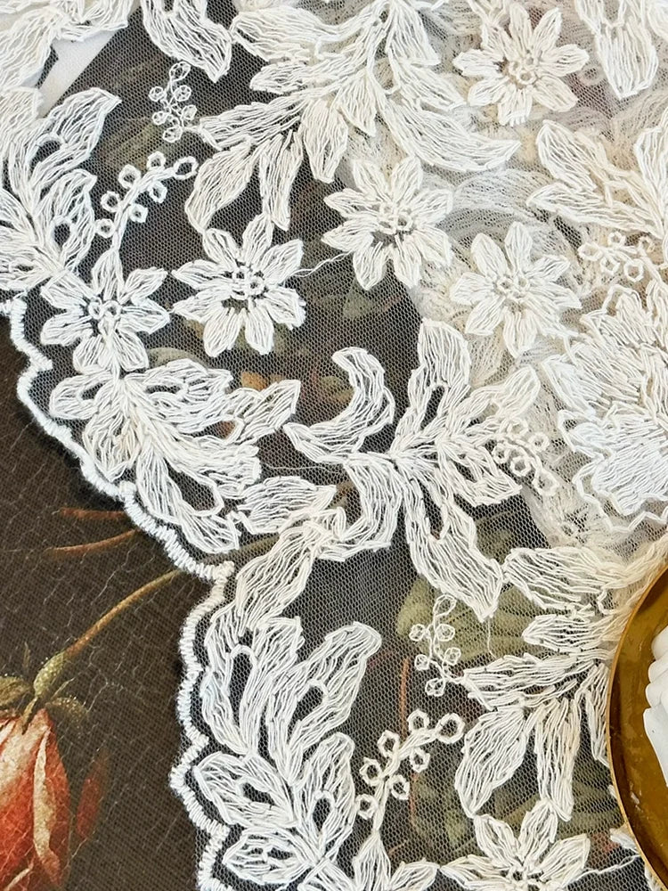 JESSANSCraft Tulle Lace Embroidered Curtains Living Room