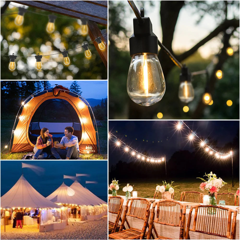 Arbrac 15M LED String Lights Festoon Shatterproof Outdoor