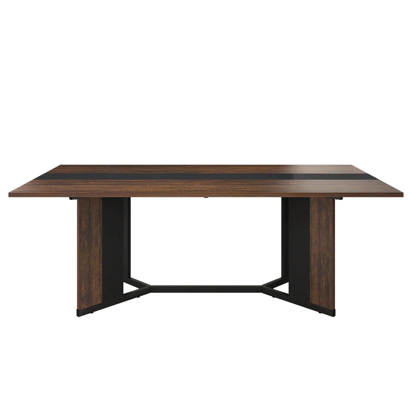QiaoShiRenFinishes Rectangular Dining Table for 8 People