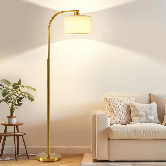 Modern Floor Lamp With Fabric Shade And 9W LED Bulb Not Included