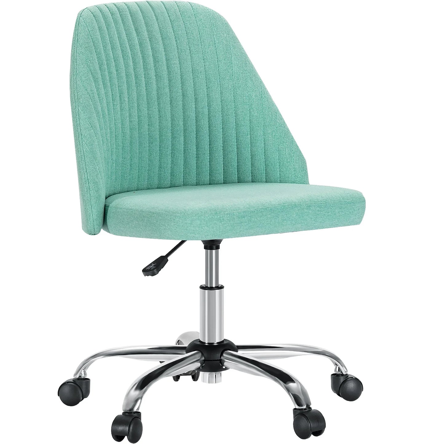 JHK Armless Desk Chair With Wheels Fabric Swivel Office