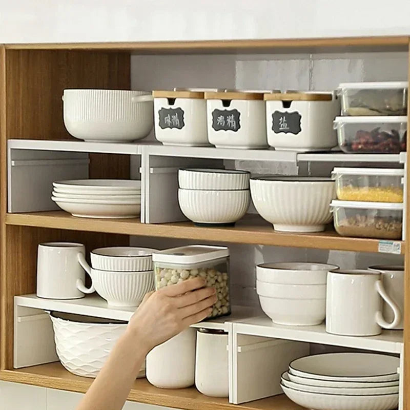 Kitchen Cupboard Organizer Retractable Cabinet Shelf For Spices And Bottles