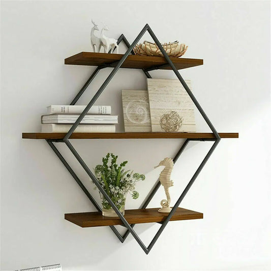 Wooden Wall Mounted Floating Shelves Kitchen Display Rack