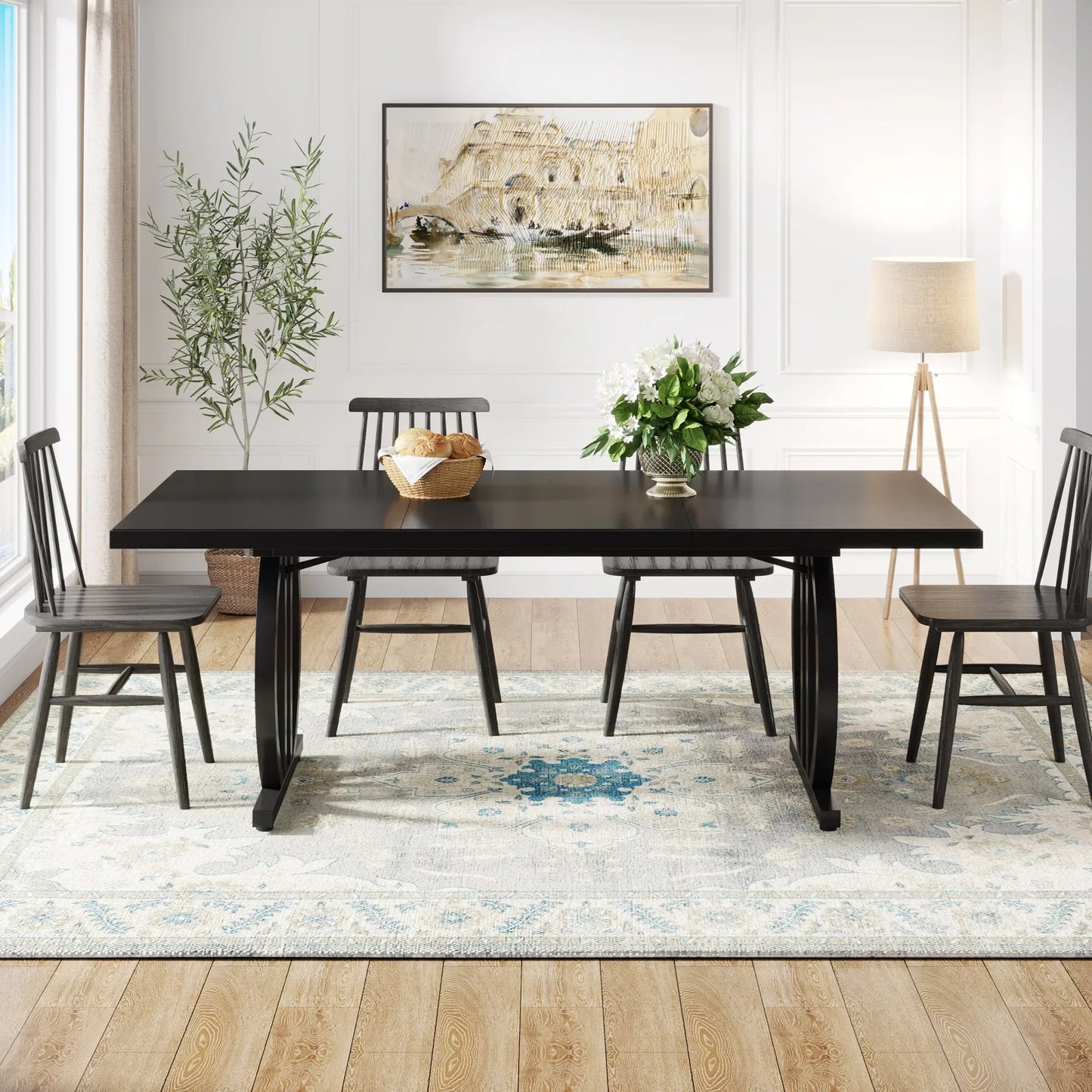 Tribesigns Dining Table For Four To Six Modern Industrial