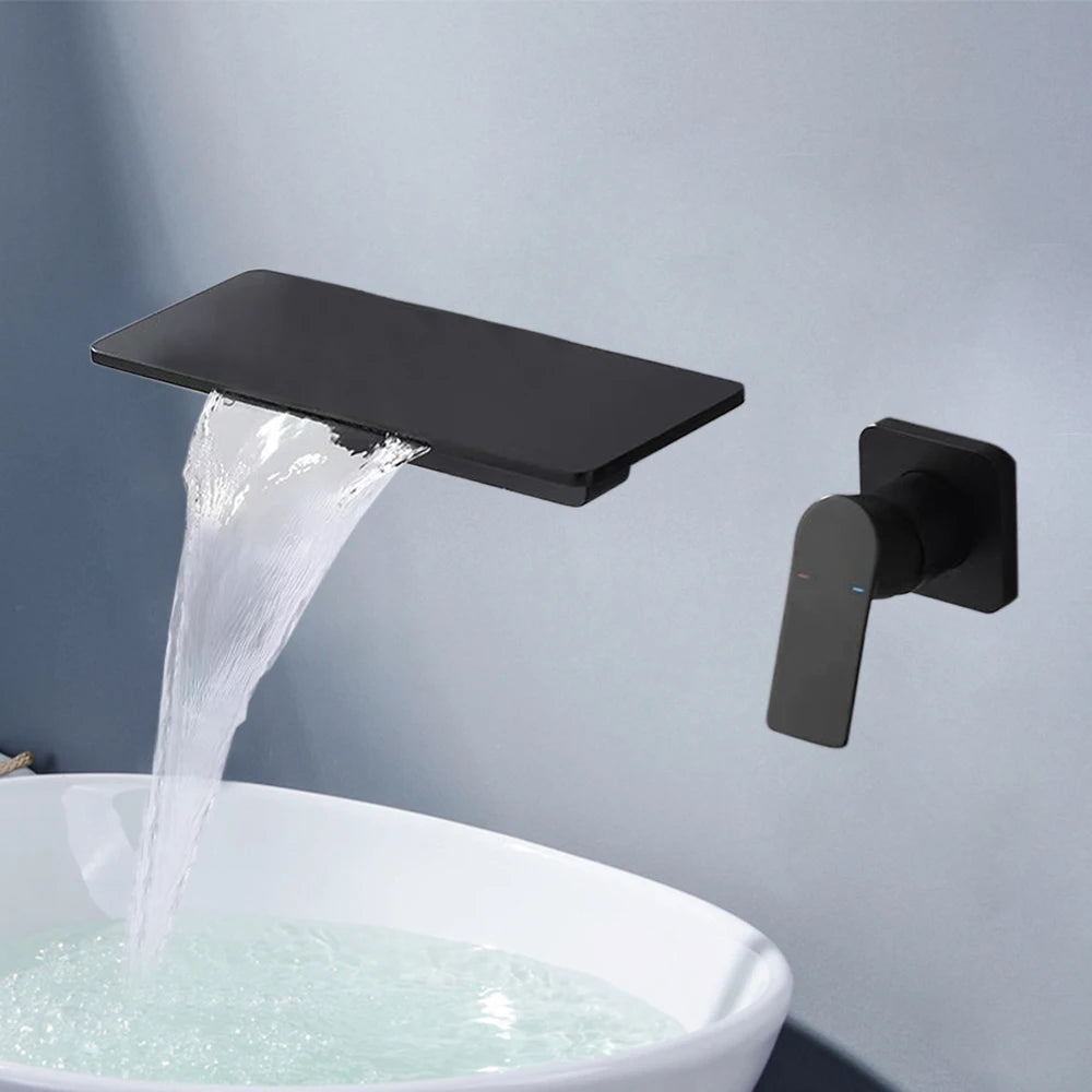 Hign-concerned Wall Mounted Waterfall Faucet Concealed Sink