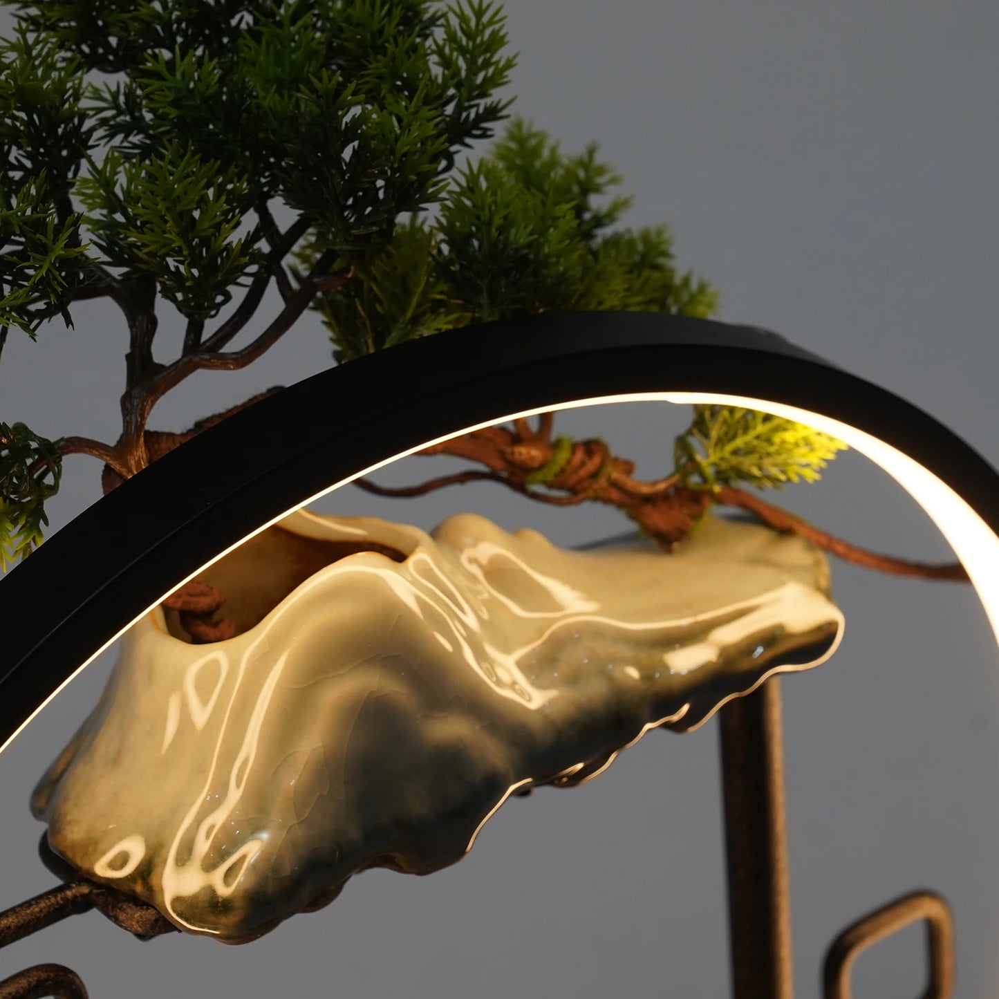 Hign-Concerned Ceramic Tabletop Fountain With LED Lights