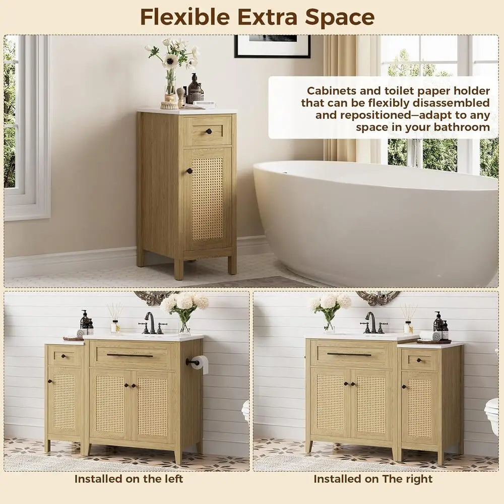 IRONCK Freestanding Vanity With Storage Cabinet And Sink